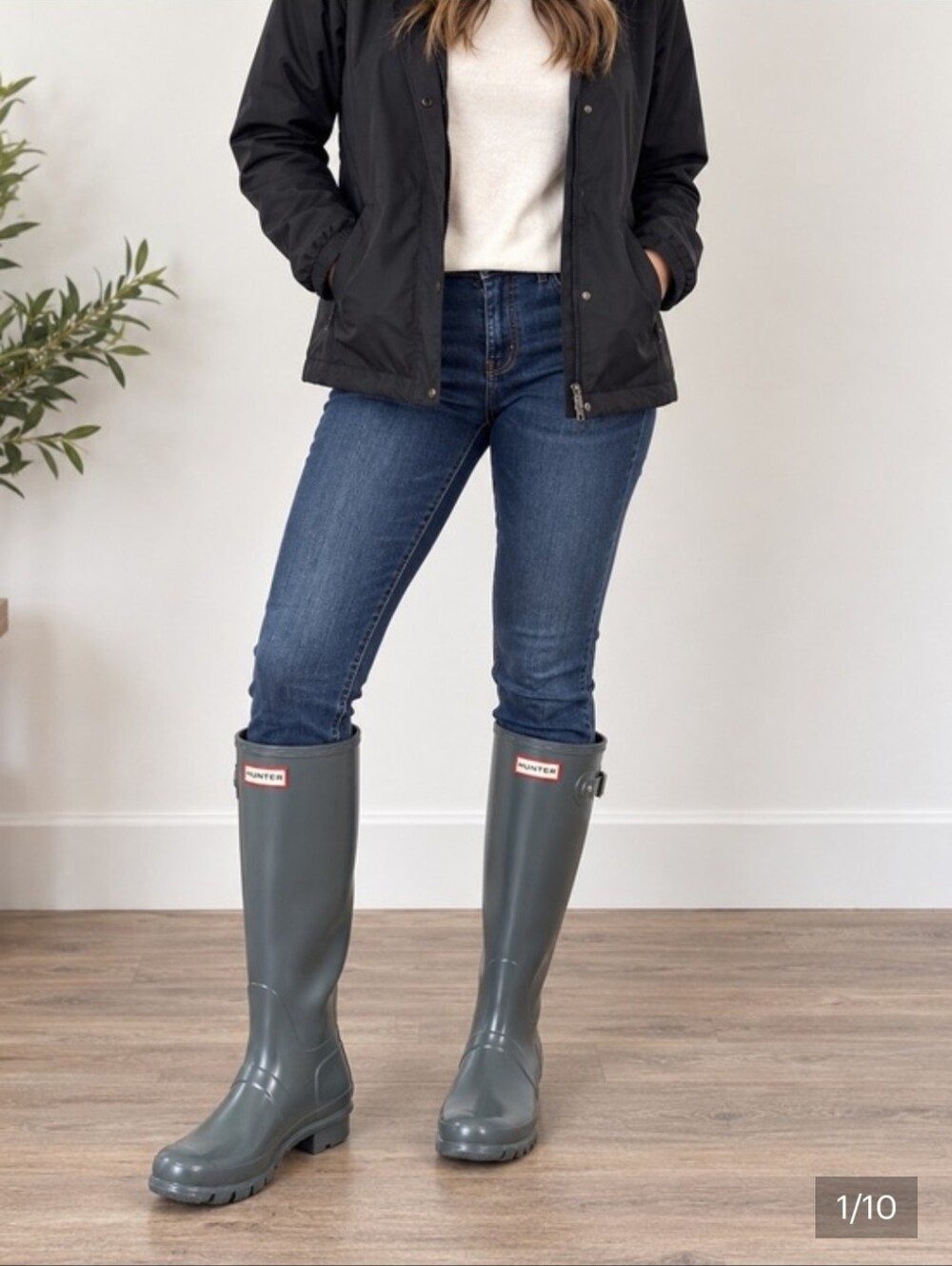 Hunter Tall Rain Boots Glossy Gray